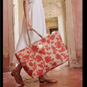 Sezane jute large tote bag NWT
